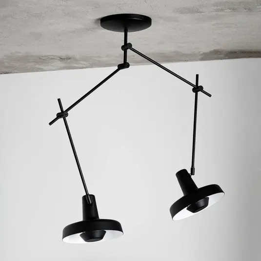 Saldi GRUPA Arigato plafoniera a 2 luci 70cm nero