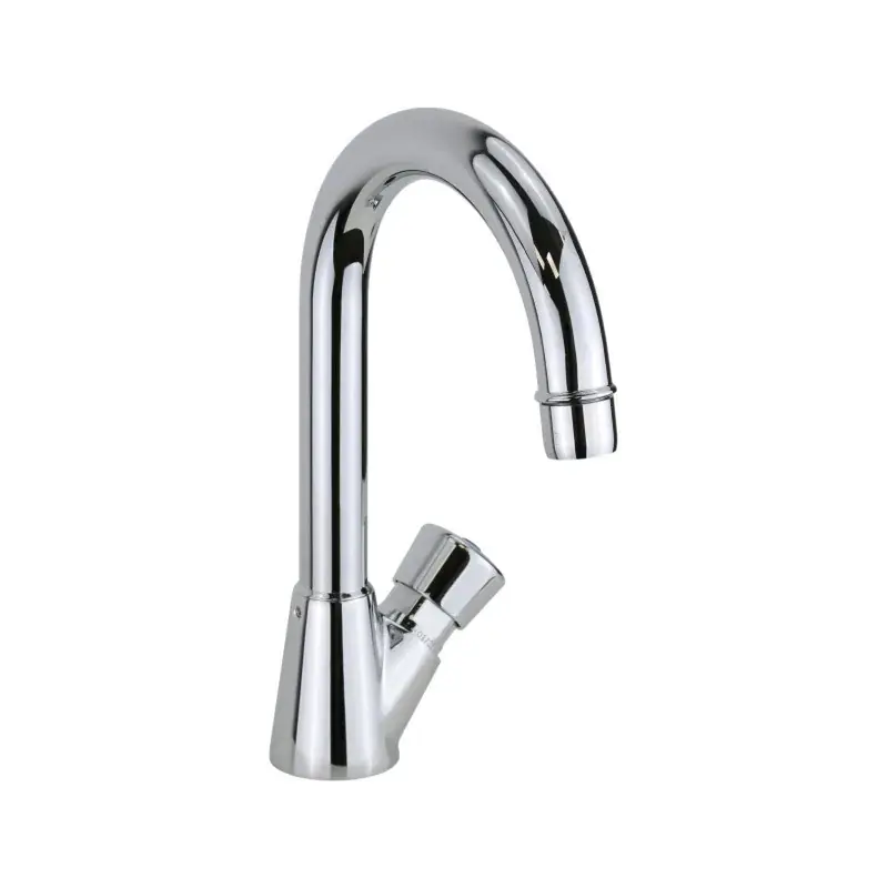 Grifo monomando temporizado con caño alto giratorio en latón cromado MCM 909101 Ultime Pezzi