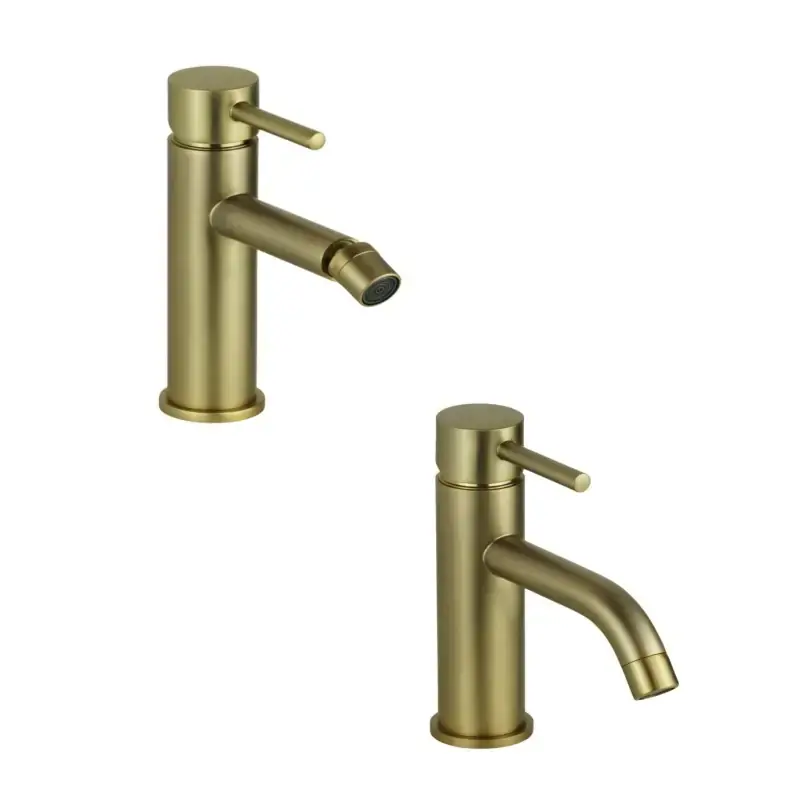 Conjunto de baño en color oro cepillado completo con lavabo y bidé Pollini Jessy KITJES1OS Compra Online