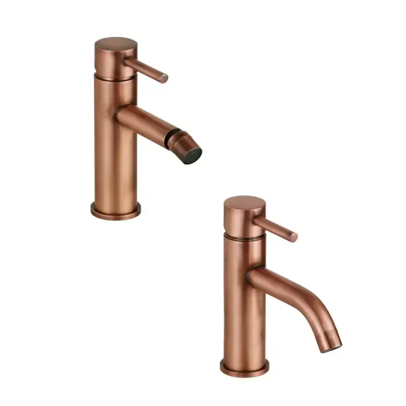 Juego de baño en color cobre completo con lavabo y bidé Pollini Jessy KITJES1RA Nuova Collezione