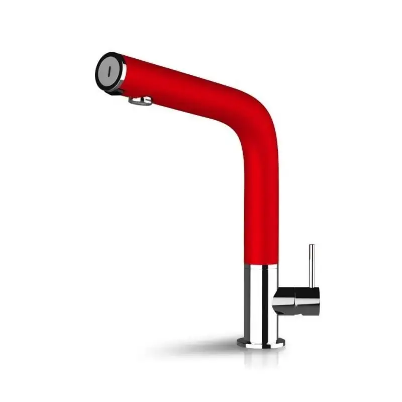 Mezclador electrónico de fregadero de cocina con tecnología de doble sensor en color rojo DMP Hello 200 86810 Nuovo Arrivo