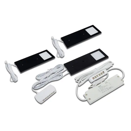 Sconto Lampada LED mobili Eco-Pad F set 3x 4.000K nero