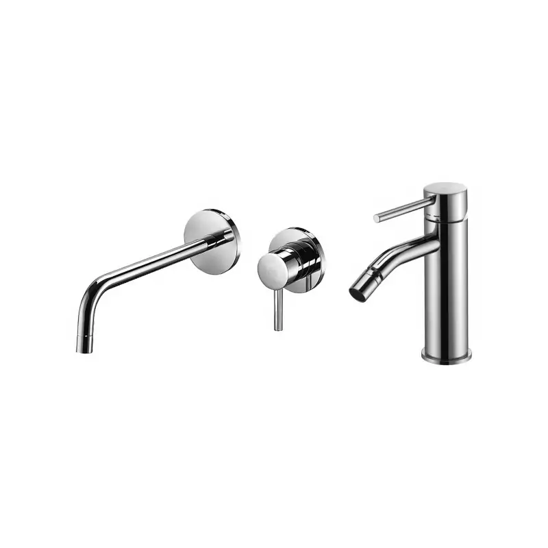 Conjunto mezclador mural para lavabo y bidé sin desagüe, color cromo Paffoni Light KITLIG5CR Must-Have