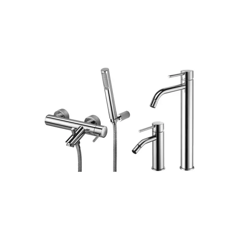 Conjunto mezclador alto para lavabo, bidé y bañera color cromo Paffoni Light KITLIG10CR Ultima Occasione