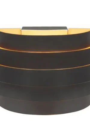Prezzo Scontato Applique Scudo, nero, larghezza 20 cm, alluminio, G9