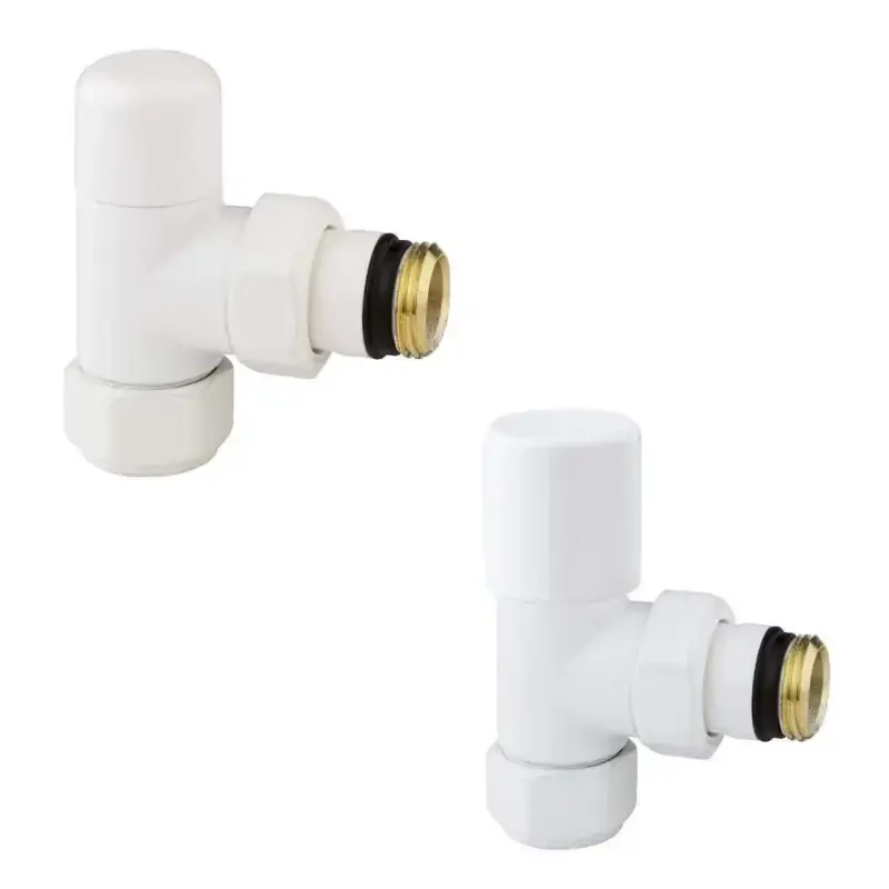 Consegna Rapida Juego de válvulas de radiador en ángulo en color blanco brillo Arteclima KITVAL8BI