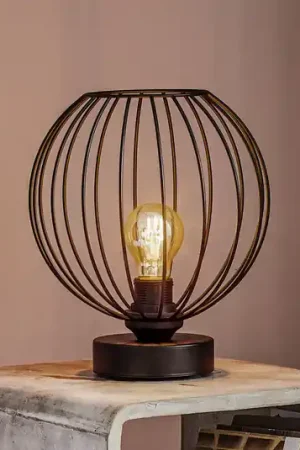 Lampada da tavolo Cumera con paralume a gabbia, Ø 24 cm Spedito Oggi