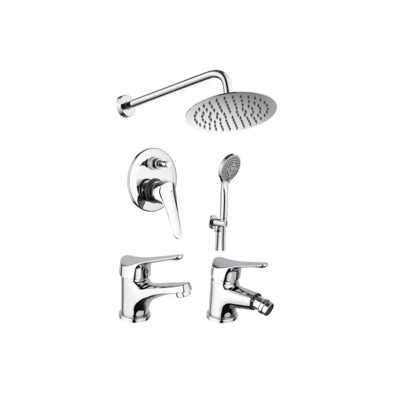 Sconto Kit completo de grifería de baño en color cromo Piralla Ariel KITARIEL6CR