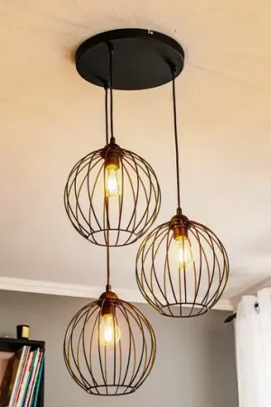 Economico Lampada a sospensione Cumera, 3 luci, rotonda