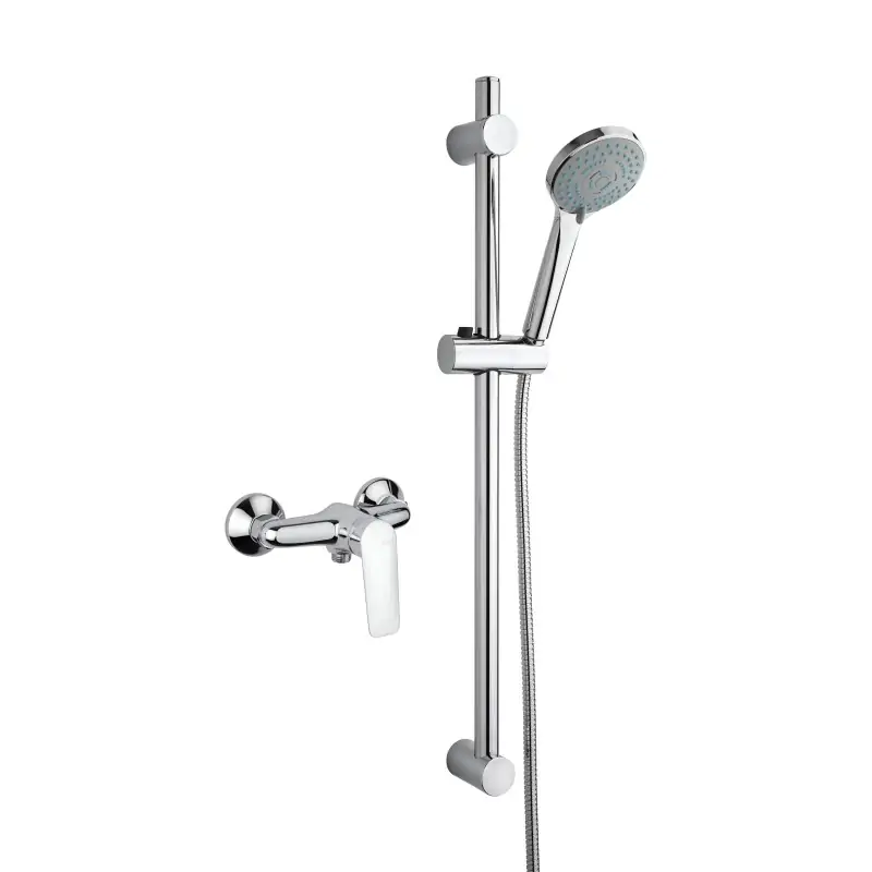 Quantità Limitata Conjunto de grifería para cabina de ducha con mezclador exterior y barra deslizante Piralla Lago KITLAGO4CR