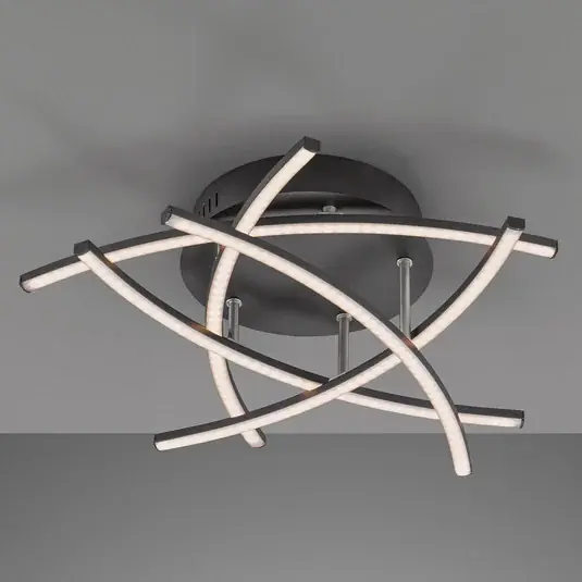 Professionale Plafoniera LED Cross, Tunable White, 5 luci, nero