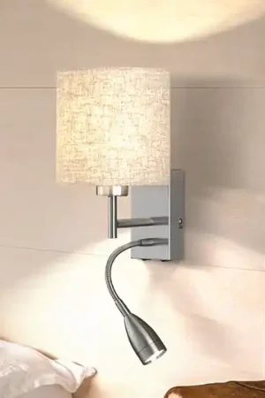 Applique Dreamer lampada da lettura a LED nichel/lino color sabbia Super Prezzo
