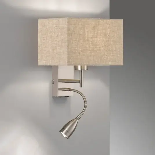 Offerta Del Giorno Applique Dream lampada da lettura, lino sabbia/nickel
