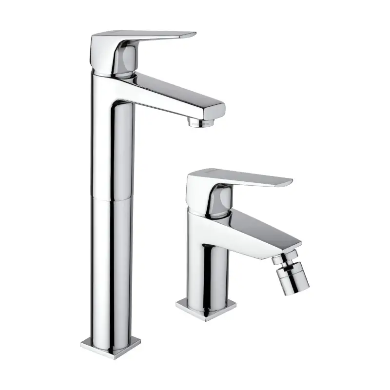 Kit mezclador alto para lavabo y bidé en color cromo Piralla Iceberg KITICE3CR Promozione