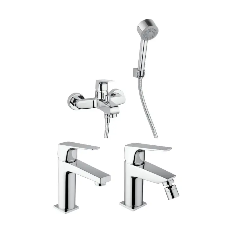 Paquete completo de grifería de baño, bañera, lavabo, bidé Piralla Iceberg KITICE7CR Sconto