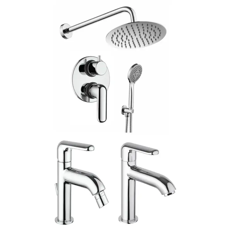 Kit completo de grifería de baño en color cromo Piralla Last KITLAST8CR Scelto Dai Clienti