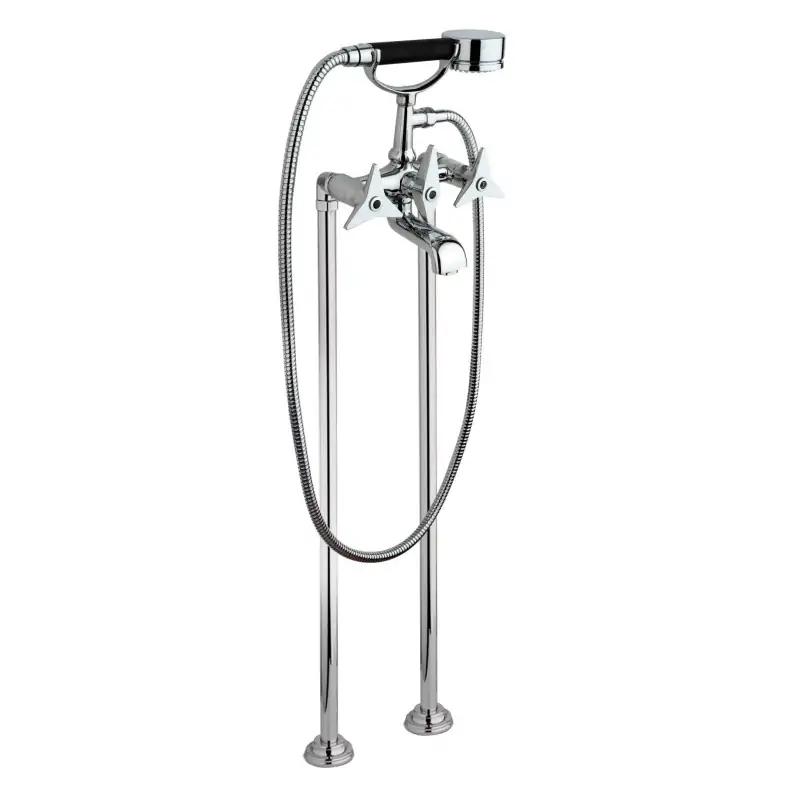 Mezclador exterior de bañera color cromo con columnas de suelo y teleducha Mamoli Gio Ponti 1040F2140021 Nuova Collezione