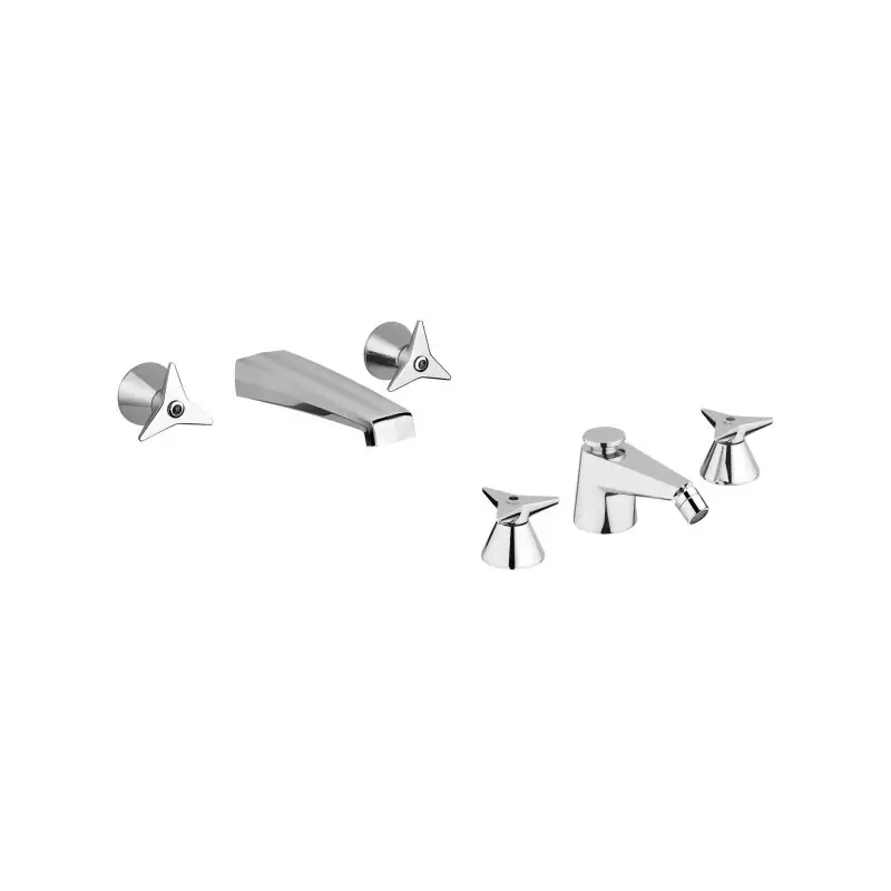 Conjunto mezclador mural para lavabo y bidé con 3 orificios cromado Mamoli Gio Ponti KITGIO15 Solo Oggi