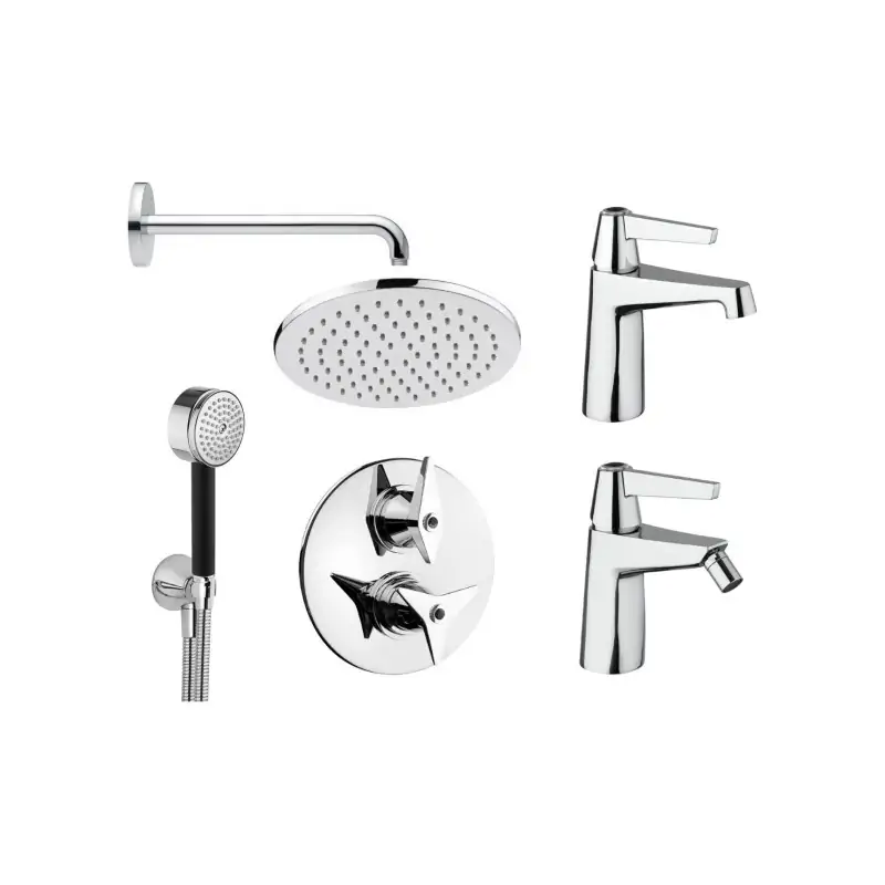 Conjunto mezclador monomando de lavabo y bidé con kit de ducha cromado Mamoli Gio Ponti KITGIO111 Promo Stagionale