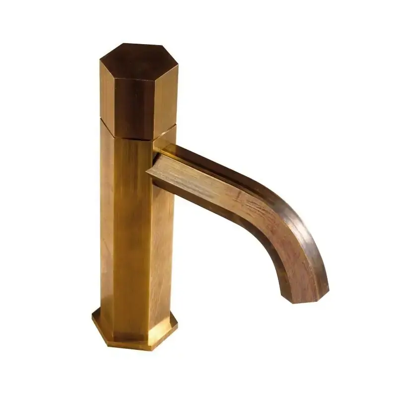 Prezzo Di Fabbrica Mezclador de lavabo de un orificio en latón natural hexagonal modelo Mamoli Hexagonal 456100000057