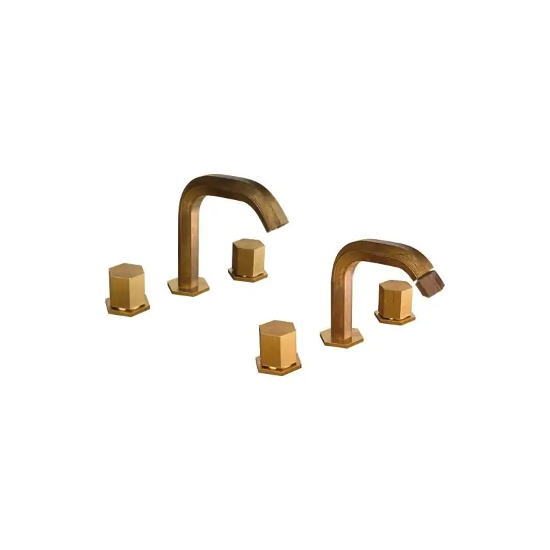 Ordina Subito Kit mezclador lavabo y bidé 3 orificios en latón natural hexagonal modelo Mamoli Hexagonal KITHEX2