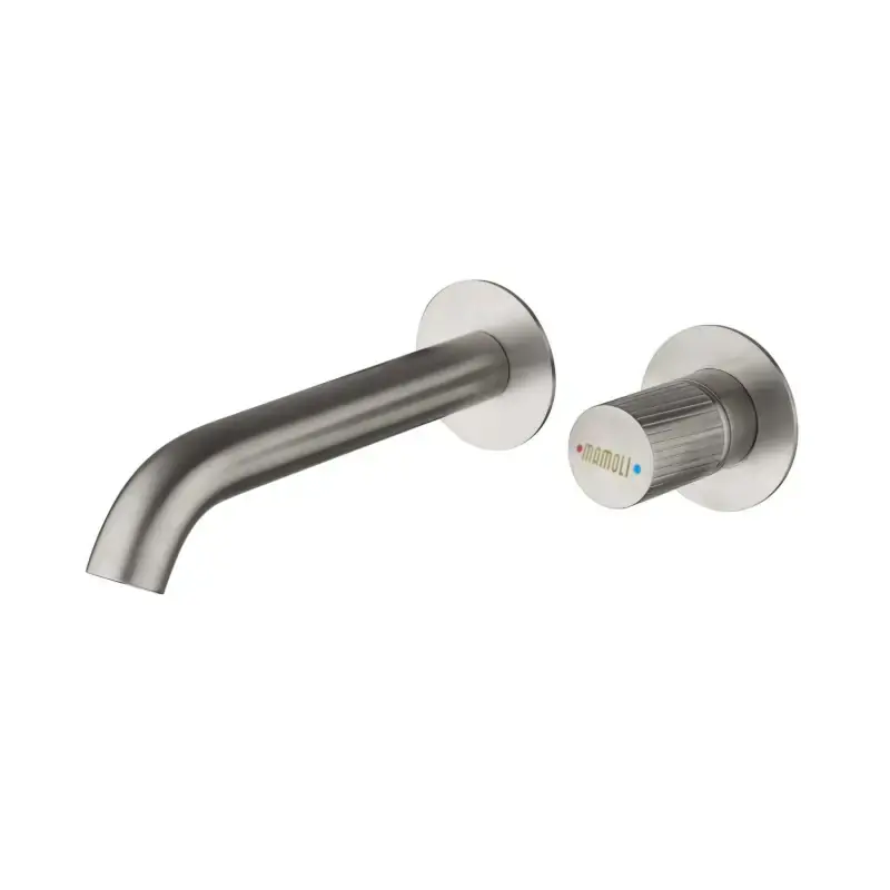 Mezclador monomando de lavabo de pared en color acero cepillado Mamoli Tuttodunpezzo 47170000002A Prezzo Scontato