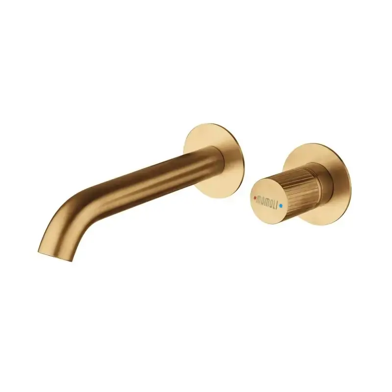Solo Oggi Mezclador monomando de pared para lavabo color latón cepillado Mamoli Tuttodunpezzo 47170000002G