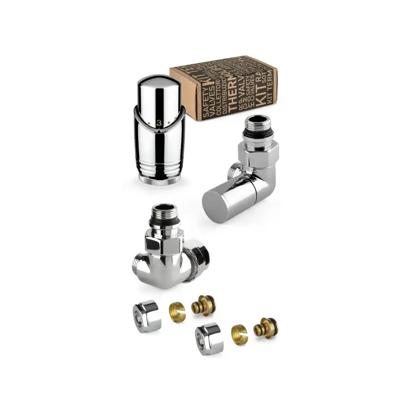 Pagamento Sicuro Kit válvula de equipamiento cromado con válvula termostática a la izquierda y conexión para tubo multicapa APM 130KC 015 M 16 12