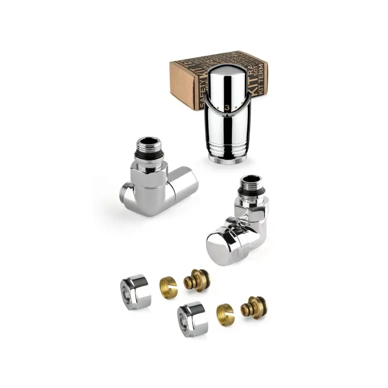 Kit válvula de equipamiento cromado con válvula termostática a la derecha y conexión para tubo multicapa APM 135KC 015 M 16 12 Compra Adesso