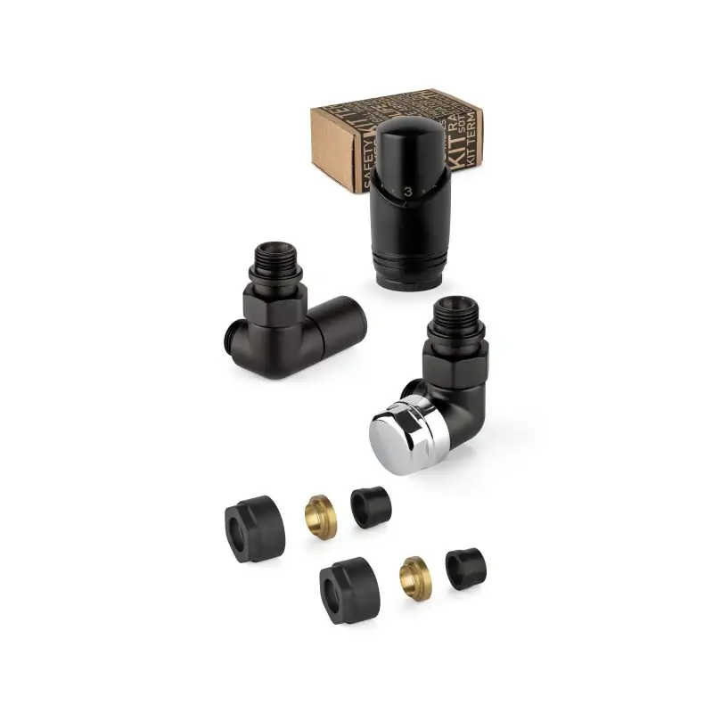 Direttamente Dal Produttore Kit válvula de mobiliario negro y cromado con válvula termostática izquierda APM 130KNN 015 M 16 12