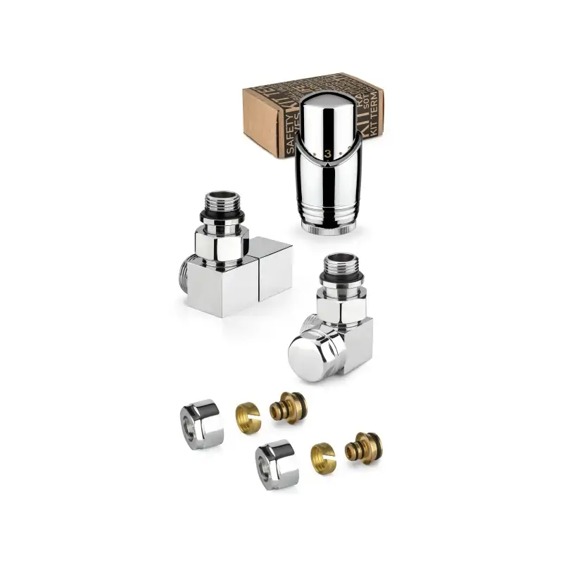 Scelto Dai Clienti Kit de válvulas termostáticas de mobiliario, color cromo, modelo cuadrado con conexión para tubo multicapa APM 137KC 015 M 16 12