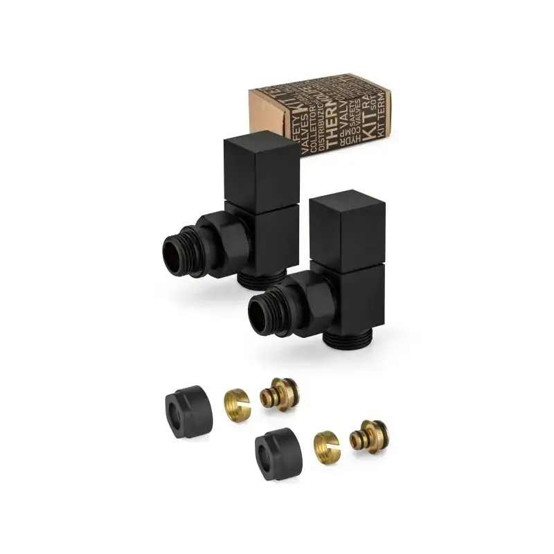 Kit válvula de escuadra de equipamiento negra con conexión de compresión y adaptador para tubo multicapa APM 207KNN 015 M 16 12 Scelto Dai Clienti