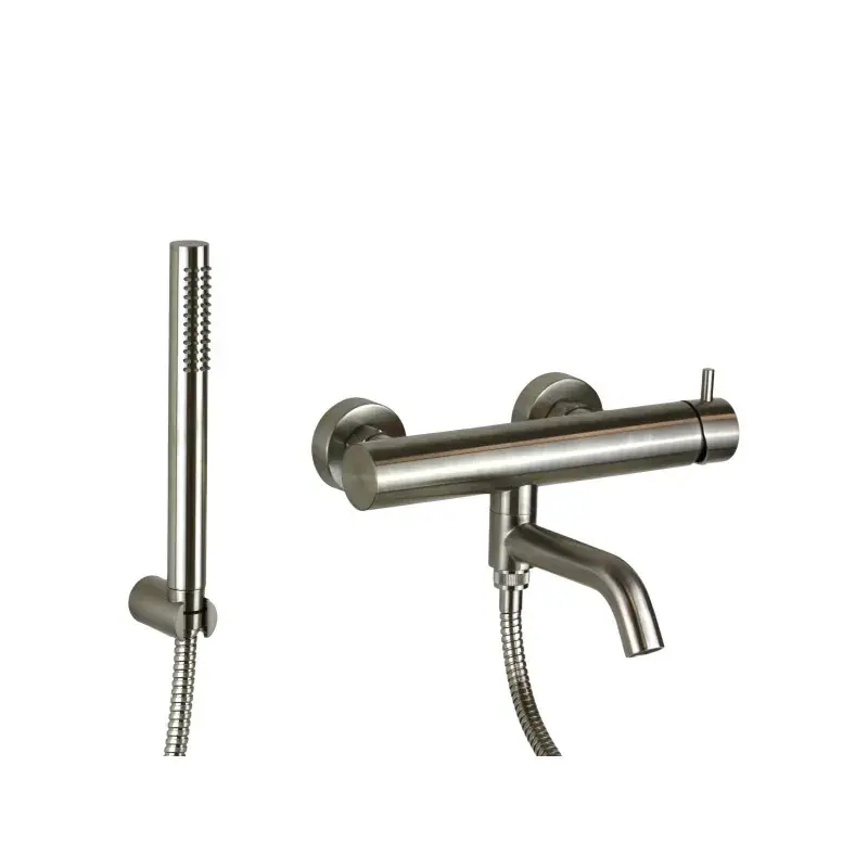 Prezzo Scontato Mezclador exterior redondo para bañera en acero AISI 316 Pollini Jessy Steel MXVAMC16CAS