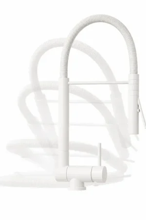 Prezzo Conveniente Mezclador de cocina blanco mate con caño abatible NICE 29034M1BO