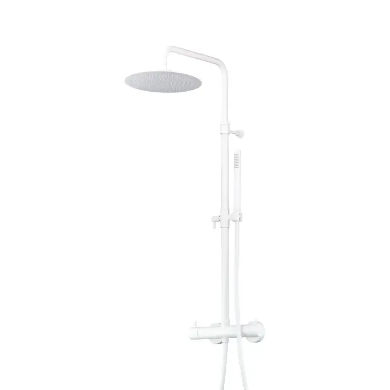 Compra Oggi Stesso Columna de ducha mecánica redonda modelo redonda color blanco mate Pollini Jessy 40P10264B0BO