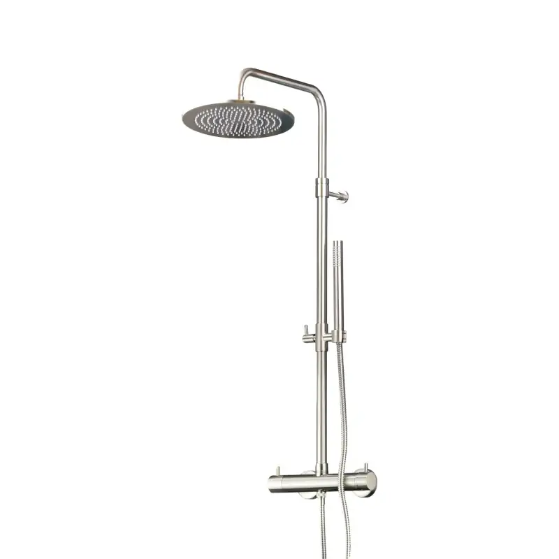 Columna de ducha mecánica, modelo redonda, color acero cepillado Pollini Jessy 40P10264B0NS Occasione
