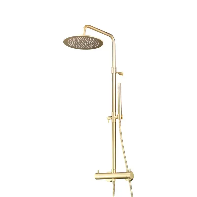 Promozione Esclusiva Columna de ducha mecánica modelo redonda en color oro cepillado Pollini Jessy 40P10264B0OS