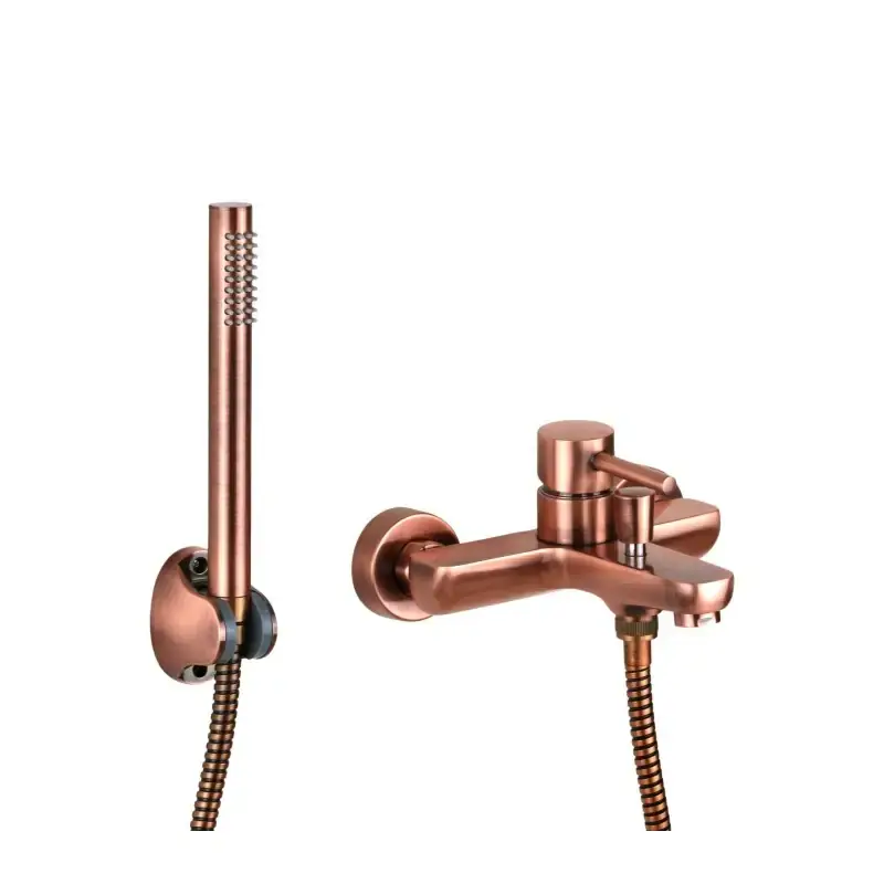 Mezclador de bañera color cobre con set de ducha Pollini Jessy MXVAMCMMCRA Offerta Lampo