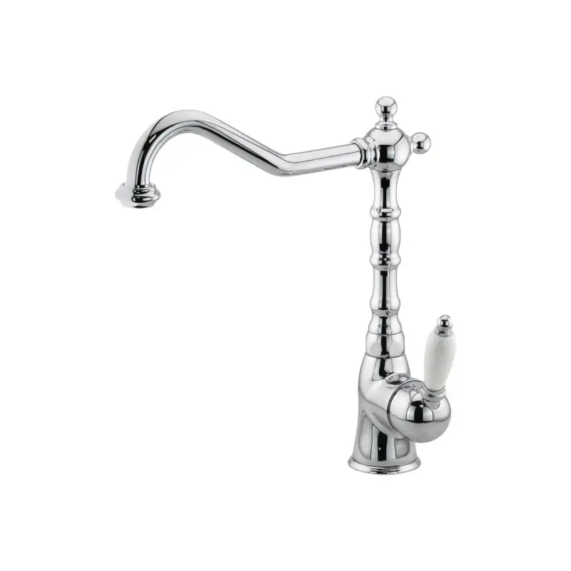 Mezclador de fregadero de cocina cromado de estilo retro con caño giratorio Gattoni Orta RE135C0 Ultime Pezzi