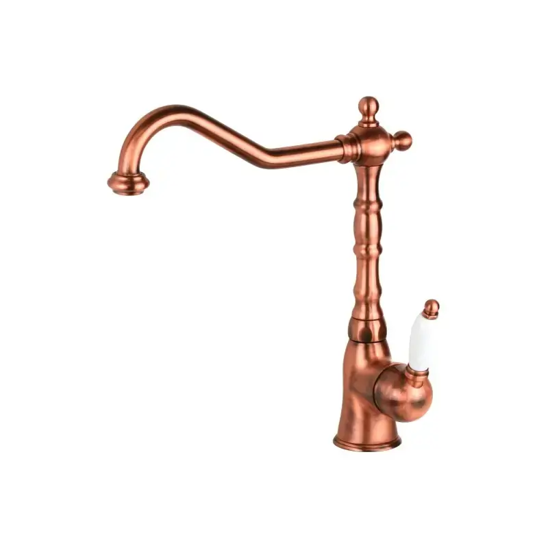 Compra Adesso Mezclador de fregadero de cocina retro con caño giratorio color cobre Gattoni Orta RE135R0