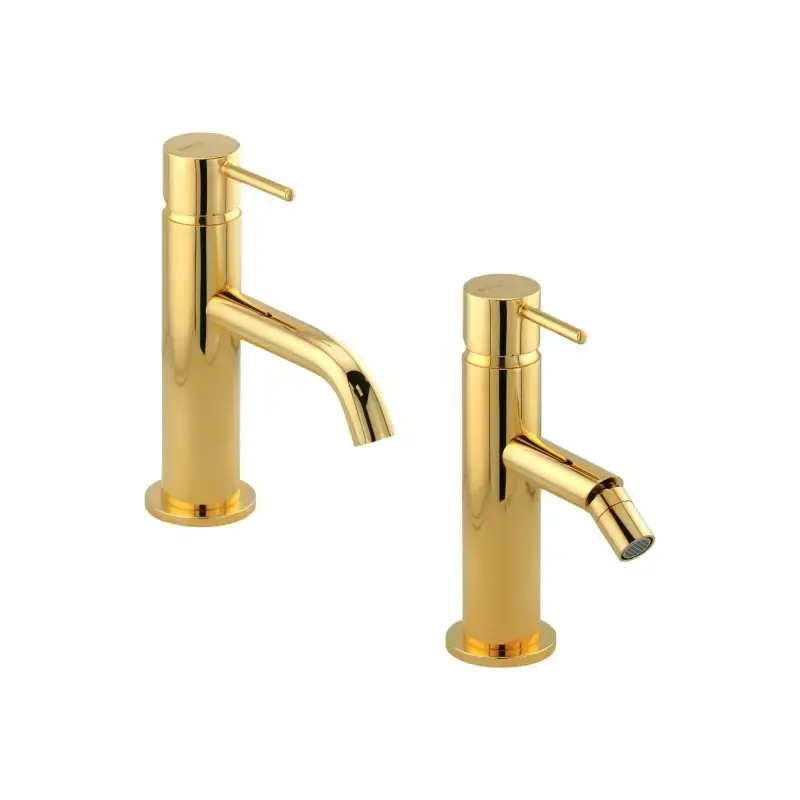 Conjunto mezcladores de lavabo y bidé color oro Gattoni Easy KITEASYDO1 Promozione Esclusiva
