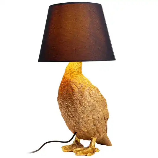 Spedizione Espresso Lampada da tavolo Kare Animal Duck con paralume in tessuto