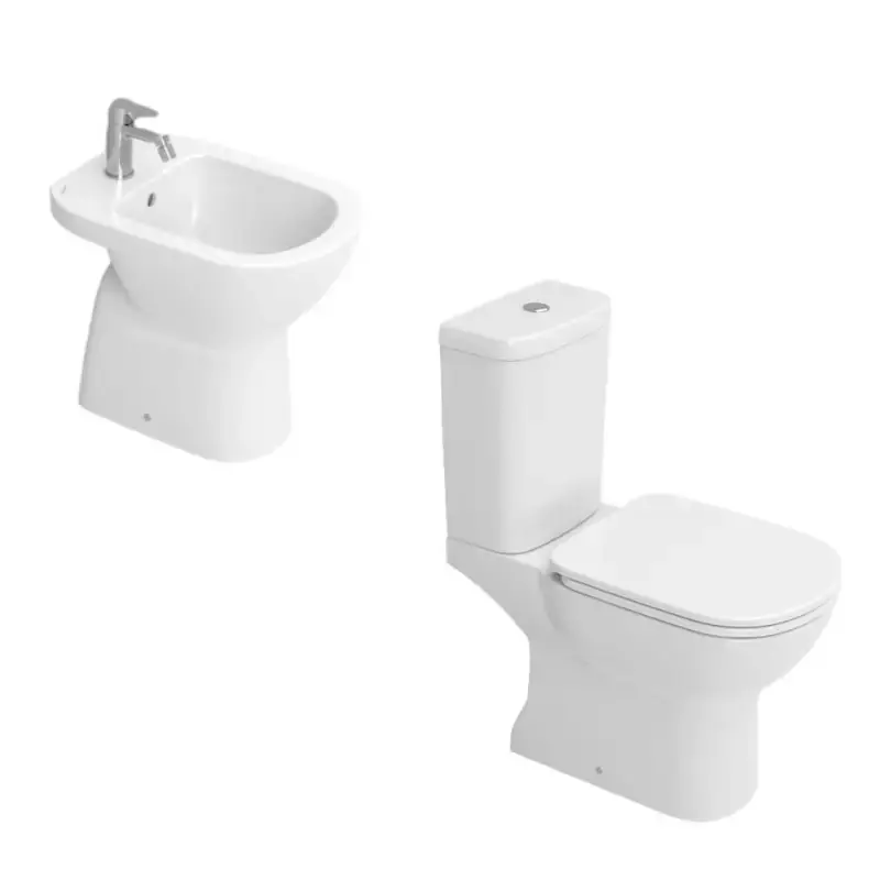Quantità Limitata Kit inodoro y bidé monobloque blanco para instalación a suelo Dolomite Gemma2 KITGEMMA23