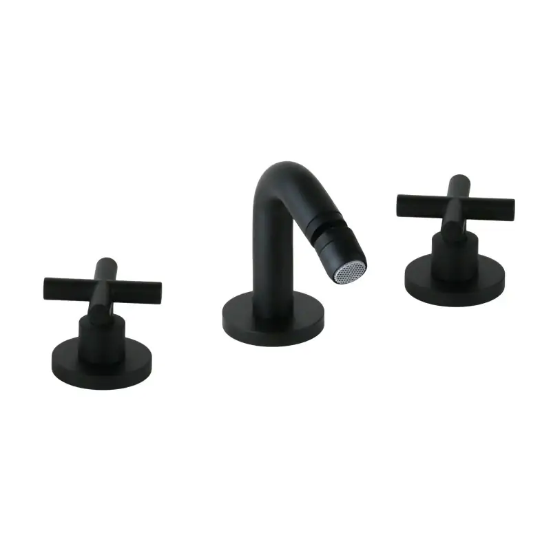 Grifo para bidé de tres orificios en color negro mate con caño fijo Gattoni Taolos 1520515NO A Buon Prezzo