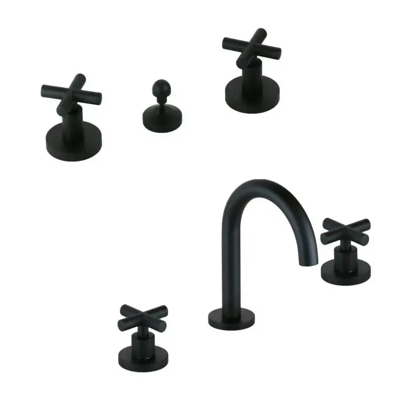 Paquete completo de grifería de tres orificios en negro mate Gattoni KITTAOLOS4 Nuova Collezione