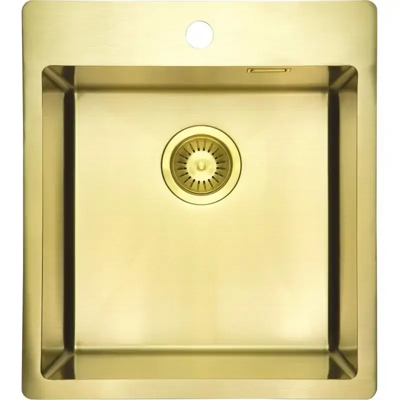Fregadero de 1 cubeta en color oro cepillado 450 x 505 mm Deante Olfato precious ZPO_R10A Promozione