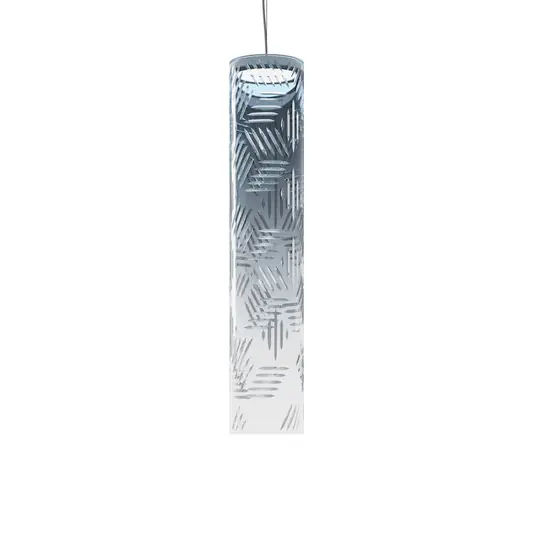 kdln Lampada LED a sospensione Jer 1, blu fumo, Ø 10 cm, vetro Pagamento Sicuro