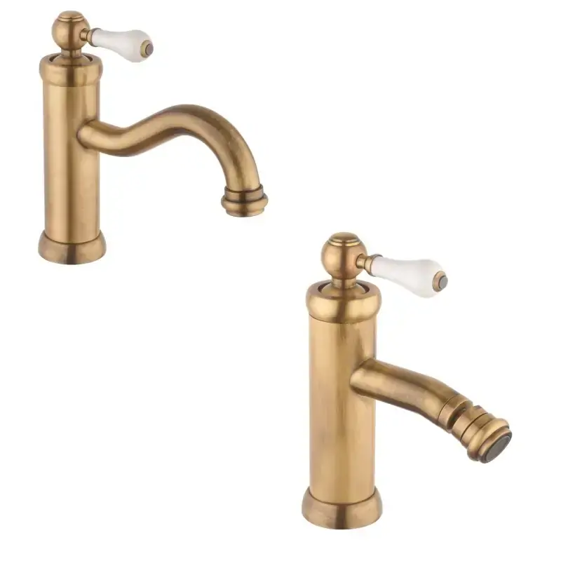 Conjunto mezclador de lavabo y bidé estilo retro color bronce Piralla KITCOMOOF1 Prezzo Basso