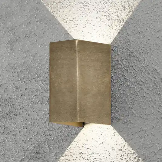 Applique LED da esterni Cremona larga 8cm ottone Compra Online