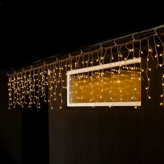Saldi Tenda luminosa a LED pioggia di ghiaccio ambra transp. 10m